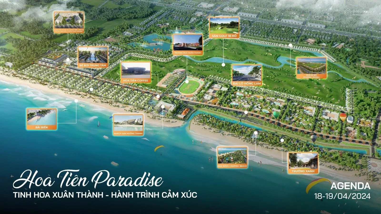 Chốt ngay dinh thự golf biển 360m2 Hoa Tiên Paradise Biển Xuân Thành, Hà Tĩnh. Chỉ từ 1,8 tỷ Ký HĐ