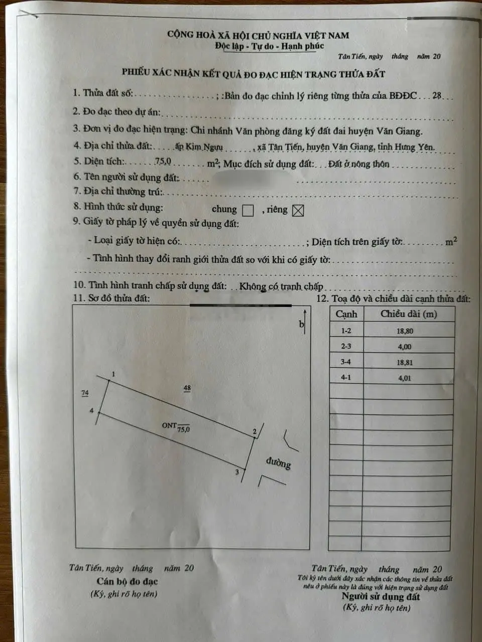 Nhỉnh 1tỷ600tr sở hữu ngay 75m2 Tân Tiến - Văn Giang, ô tô vào thoải mái gần đường Liên Tỉnh 379