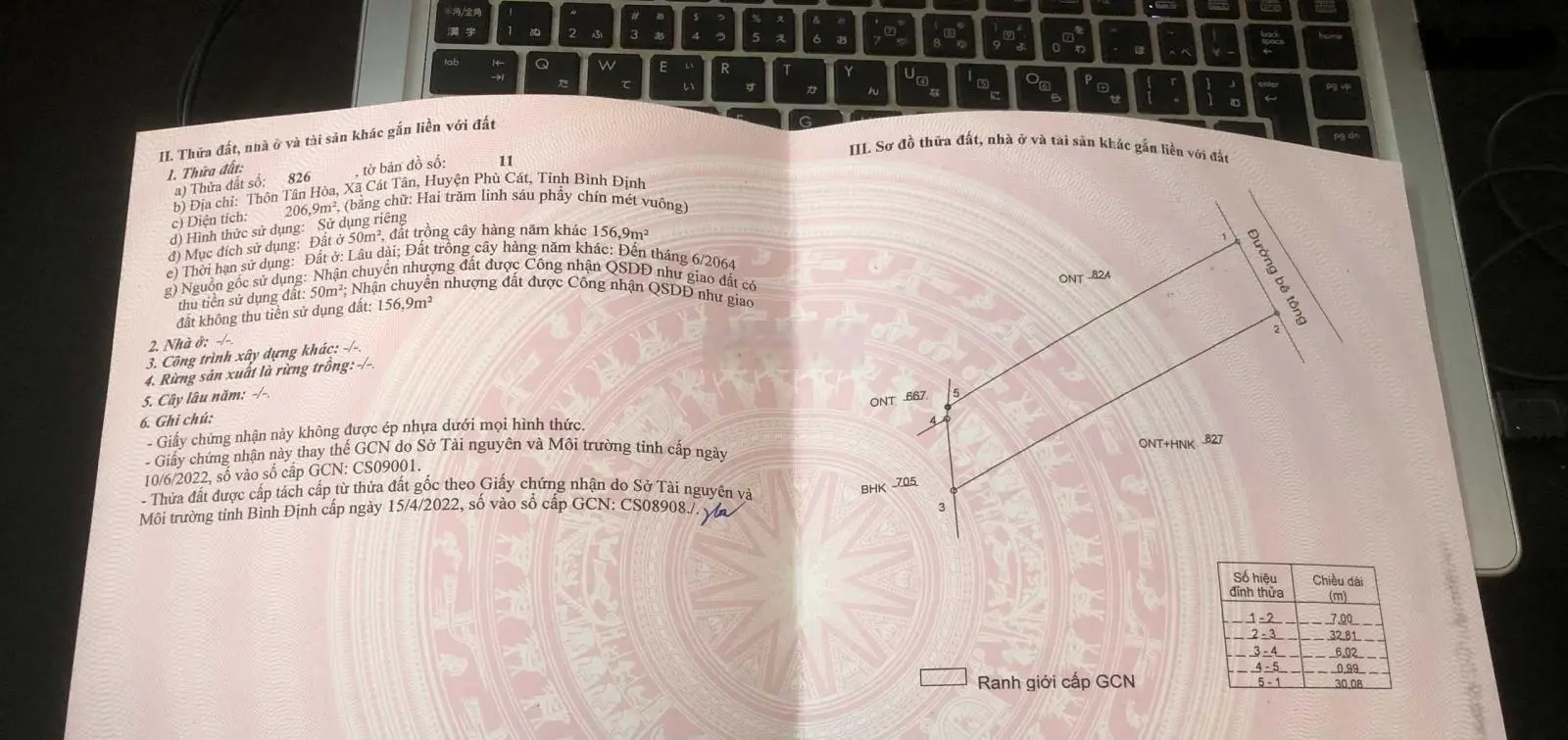 Chính chủ cần bán lô Cát Tân - Phù Cát. Ngay nhà văn hoá Tân Hoà. Đường ô tô tới đất. DT 210m2