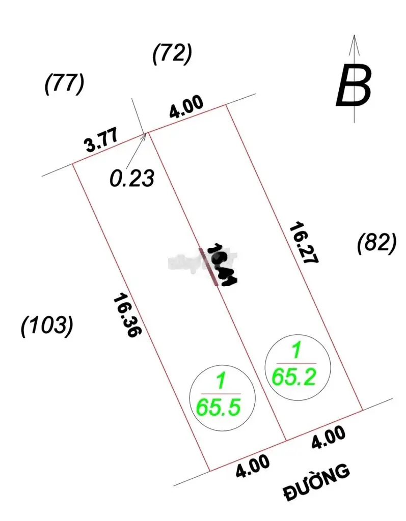 2 lô ĐẤT Liền Kề, 4x16,4 = 65m2, Xóm 10, Nghi Kim, TP.Vinh