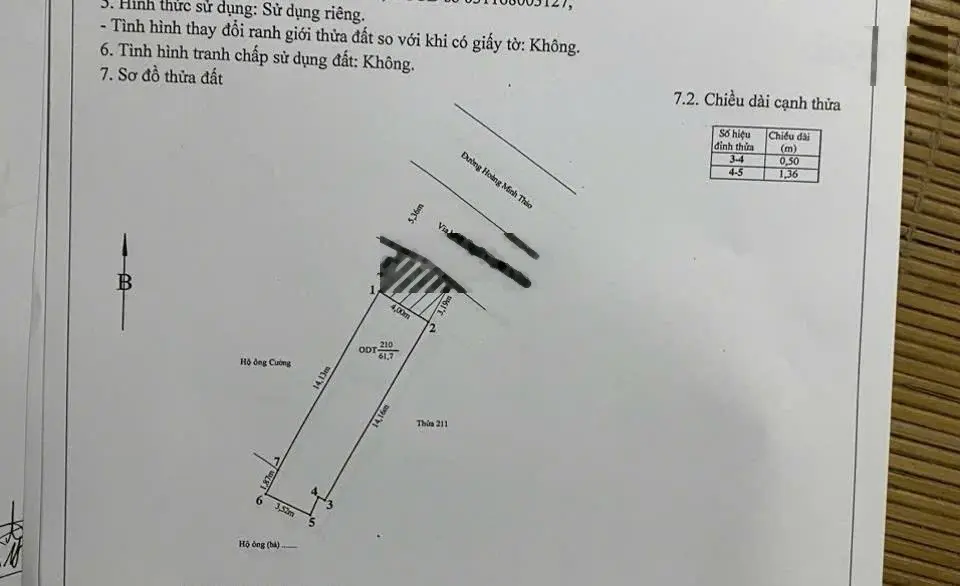 Bán mặt đường hoàng minh thảo nhà + đất - dt:60+61,7m (mt=4+4,42m) -sđcc, nhà 3,5t,kd mở vp ra tien