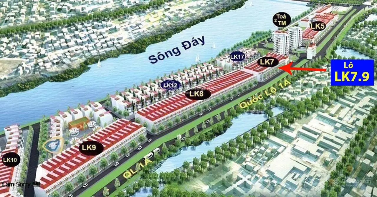 Chính chủ: Bán đất KĐT Tài Tâm Riverside - Diện tích 81m2. Hướng Đông mặt QL1A