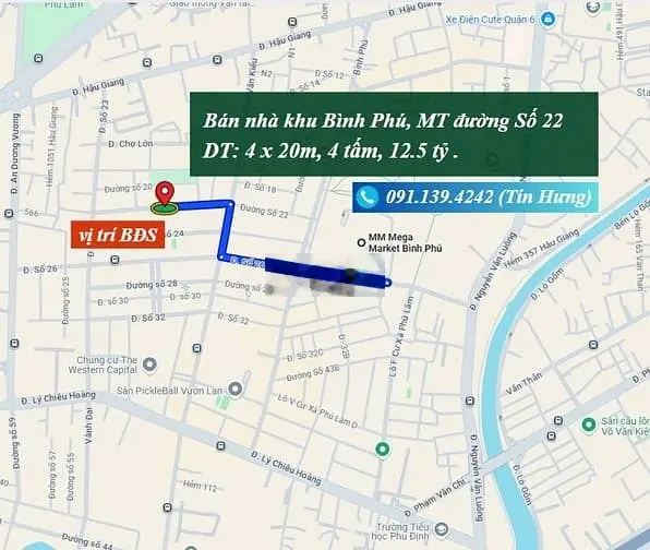 Bán nhà khu Bình Phú, DT 4 x 20m, 4 tấm, 12.5 tỷ (Tín Hưng)