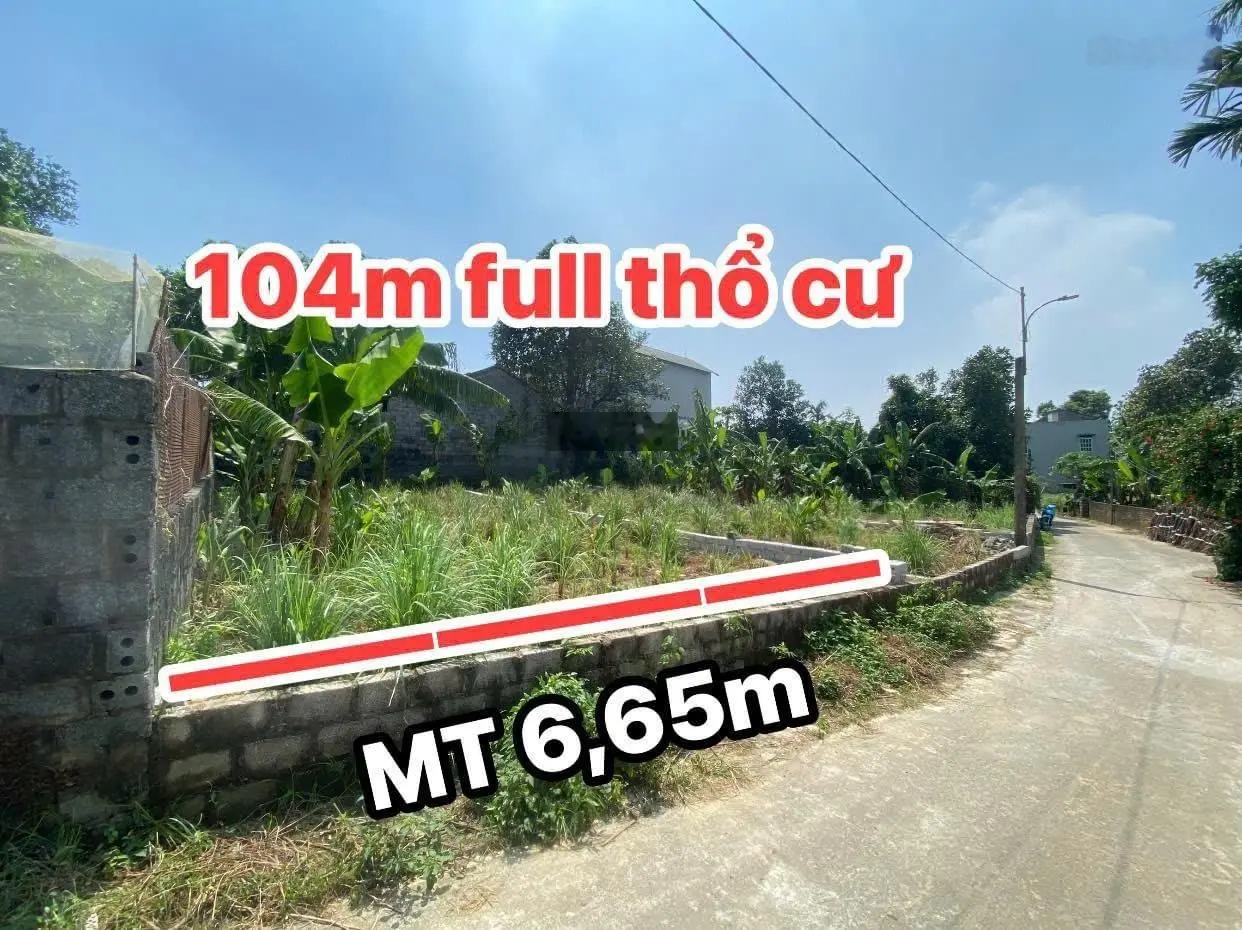 Hàng hiếm tại hòa thạch, bán đất 1,55 tỷ vnd, 104m2, mặt tiền 7,47m