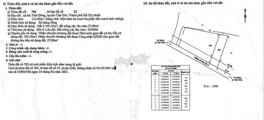 Bán lô đất đường xe hơi An Thới Đông, X.An Thới Đông, Cần Giờ