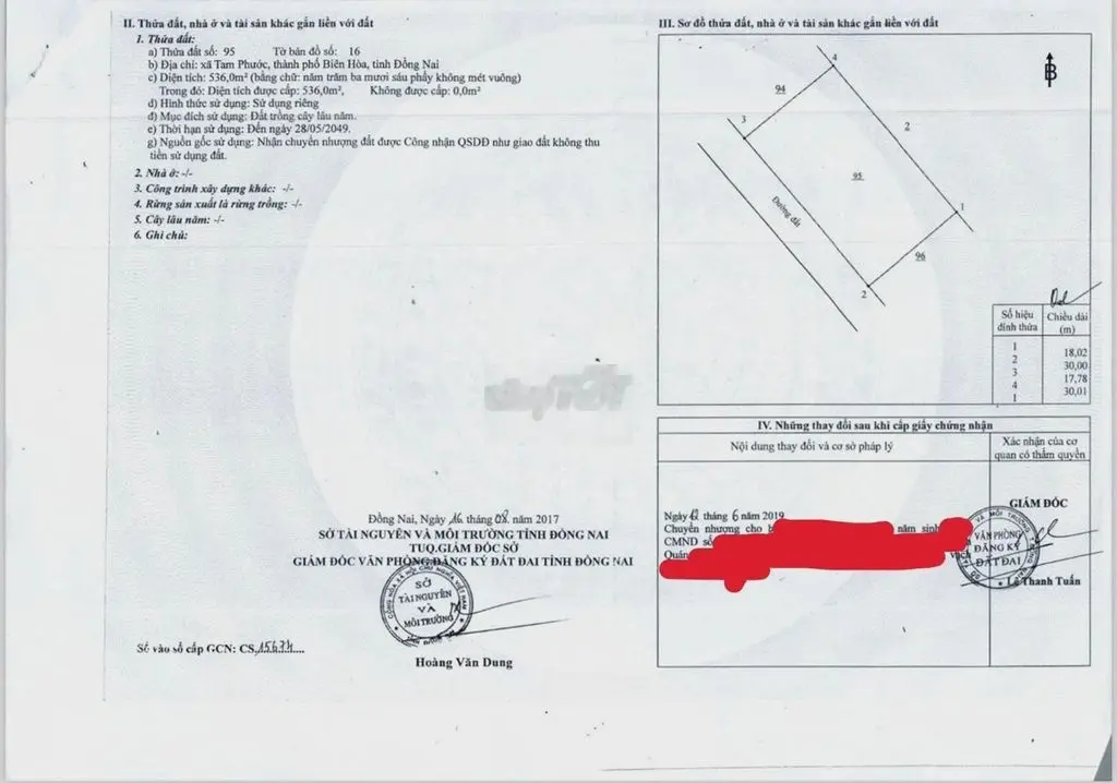 Bán Lô Đất Sổ Hồng Riêng Thổ Cư 100% Khu Vòng Xoay 60m đi Sân Bay.