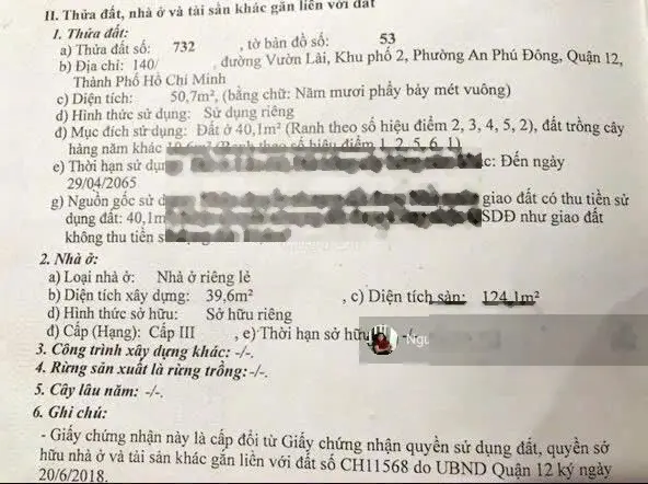 Bán nhà hẻm 154 đường Vườn Lài giá 4,75 tỷ diện tích 50m2