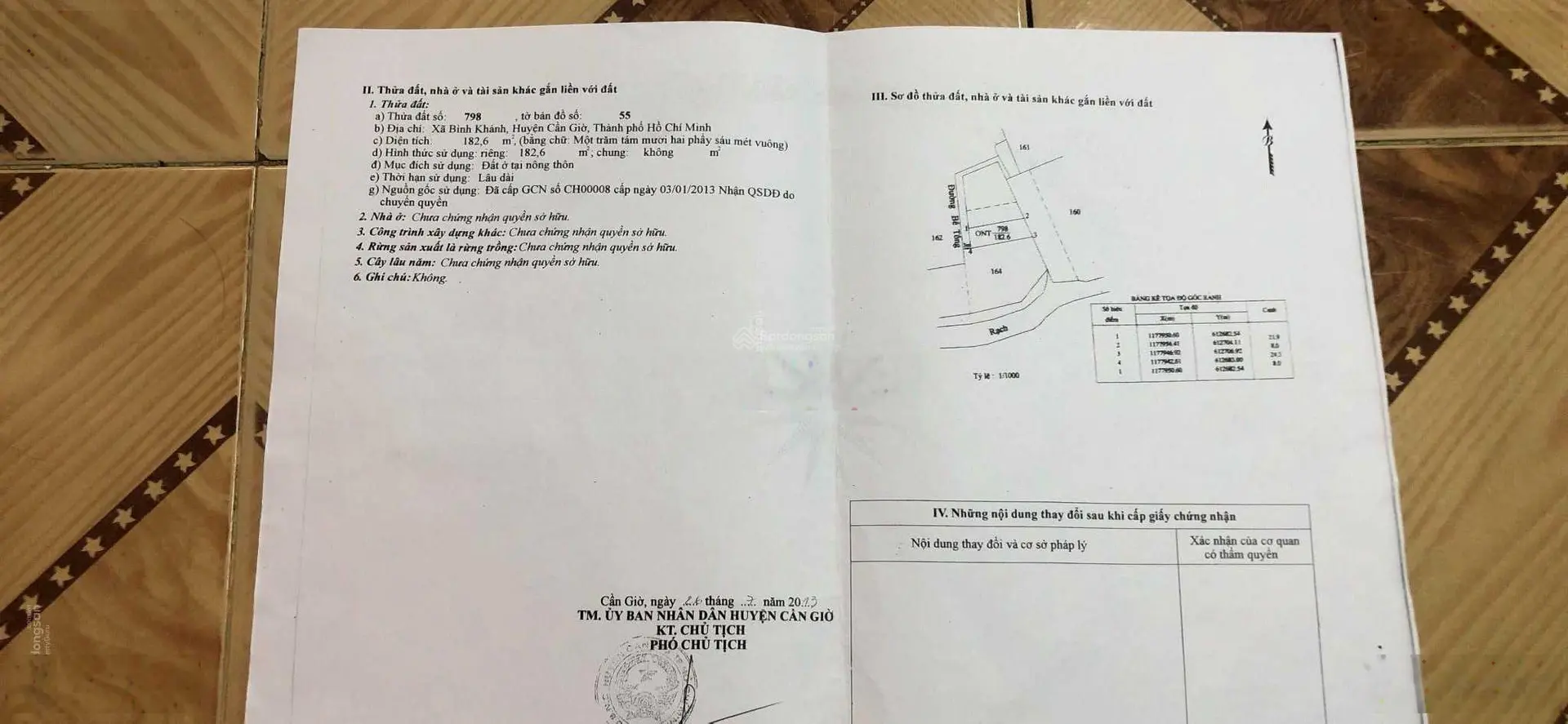 Bán gấp lô đất full thổ cư đường ô tô Xã Bình Khánh Huyện Cần Giờ TPHCM giá rẻ