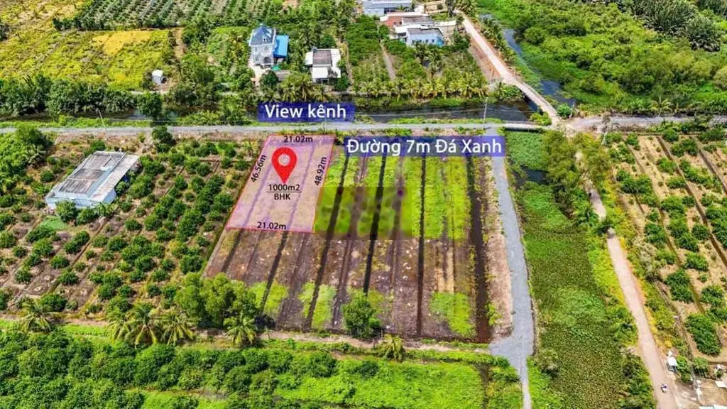 1000m2 đg ô tô xe tải ngay đất, view kênh kv chuyển thổ kdc đông