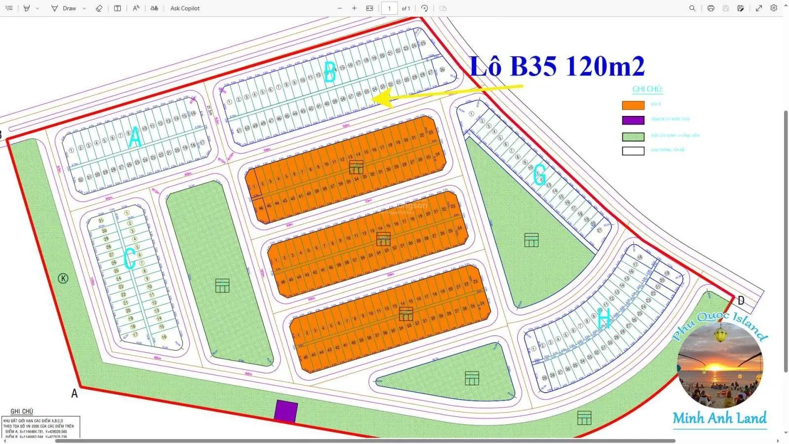 Bán lô 120m2 đường trục chính khu tái định cư Gành Dầu, hướng Đông Nam mát mẻ, giá rất tốt 2.1 tỷ