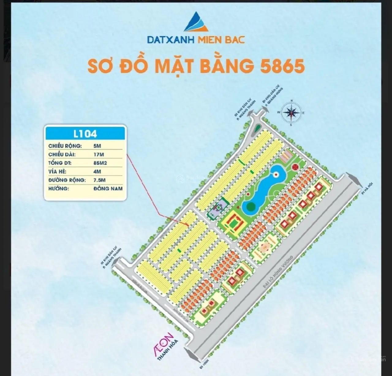 0968 034 ***. Bán lô đất 85m2, cạnh Aeon Mall Thanh Hóa, gần đại lộ Hùng Vương, đã có sổ đỏ