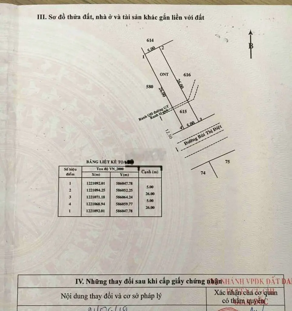 Đất MT đường Kinh doanh Bùi Thị Điệt Củ Chi giá 1ty050/130m2 SHR XDTD