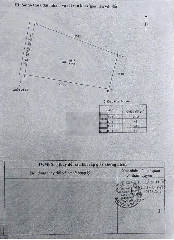 (Phát Mại) Giá tốt lô đất 1107m2 đối diện bộ quân sự F6 Tân An -lãi 0%