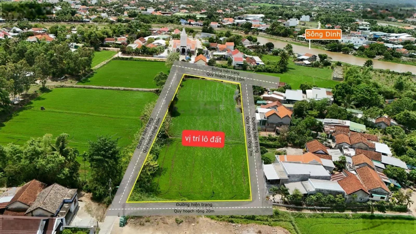 Hot 4280m2 đất lúa 4 mặt đường, phường Ninh Hiệp - Ninh Hoà phù hợp QH đất ở đô thị