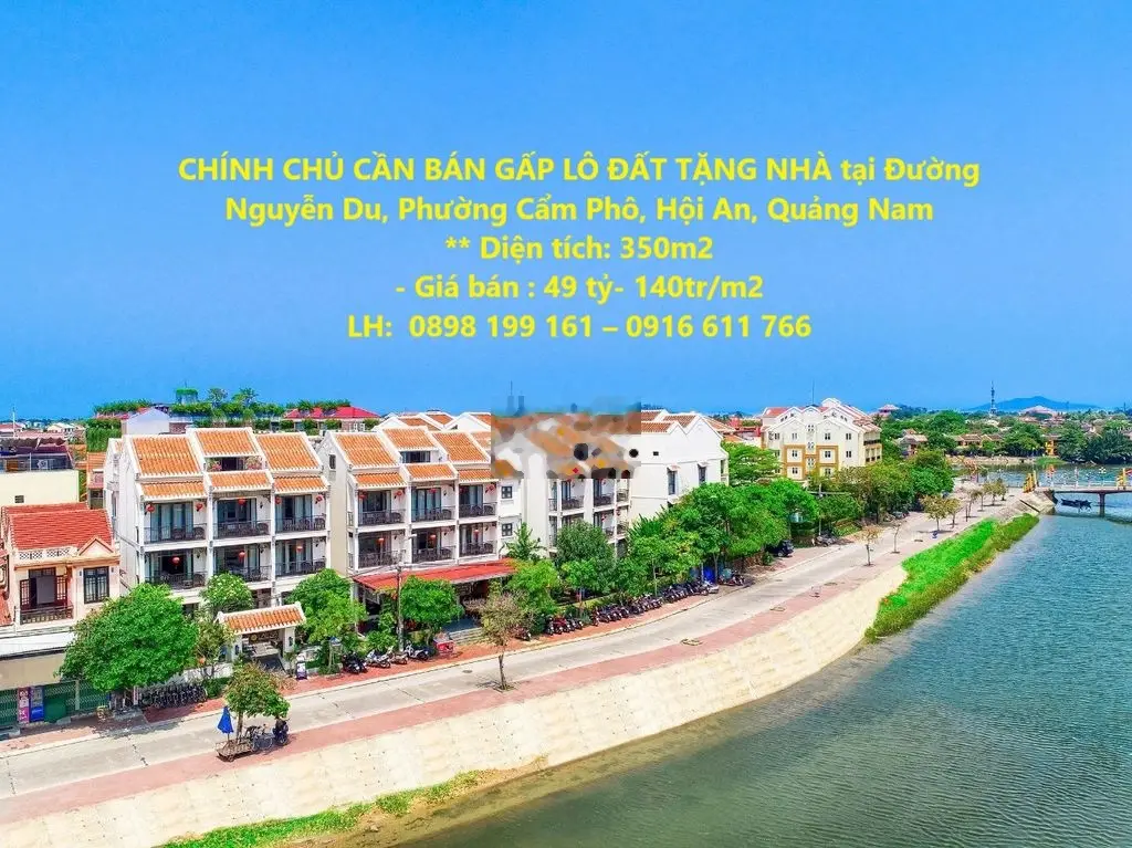 BÁN ĐẤT TẶNG NHÀ tại Đường Nguyễn Du, Phường Cẩm Phô, Hội An,Quảng Nam