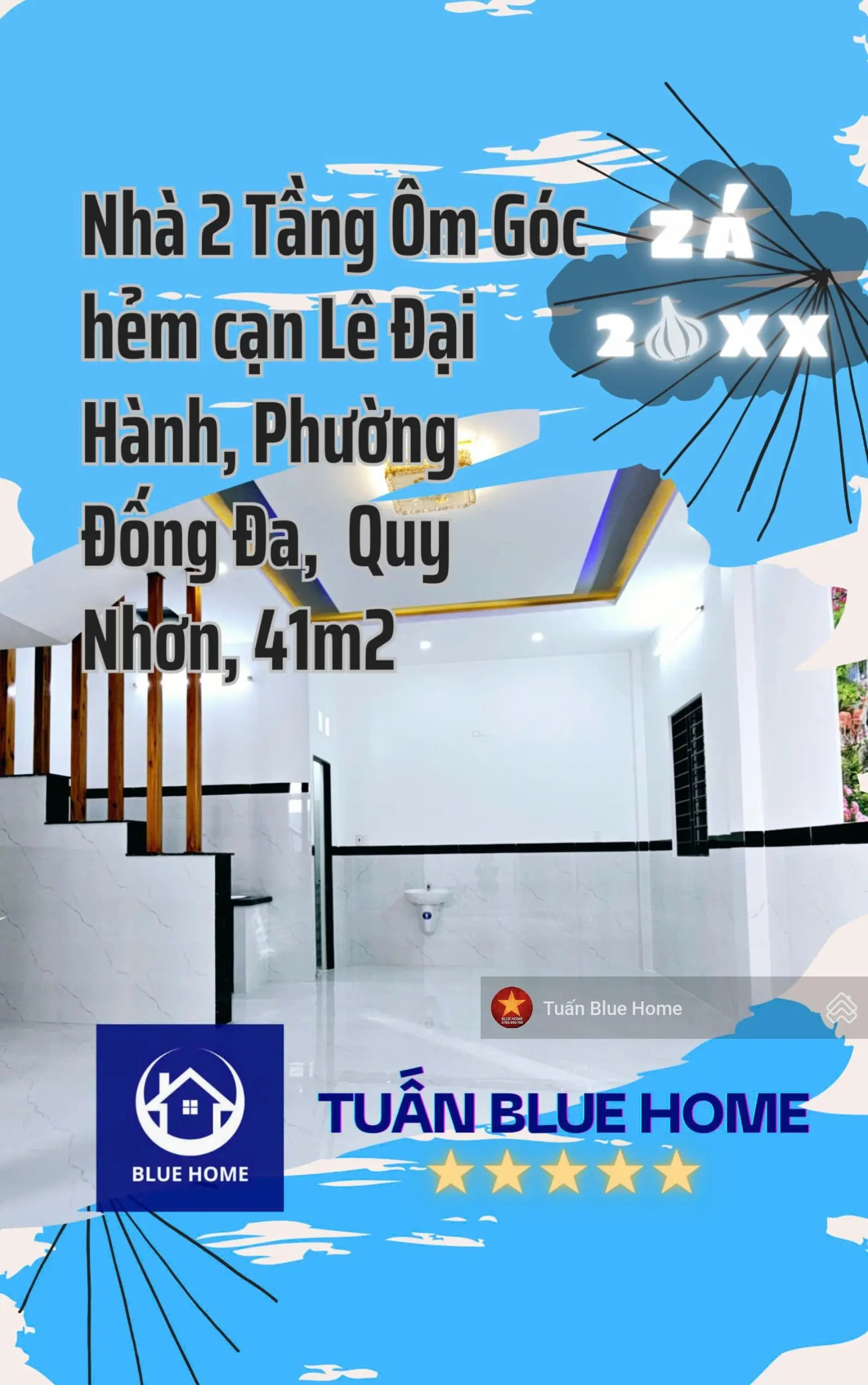 Bán nhà 2 Tầng Mới đẹp Ôm góc 2 mặt hẻm cạn rộng Đường Lê Đại Hành, Phường Đống Đa, Quy Nhơn 2tyx