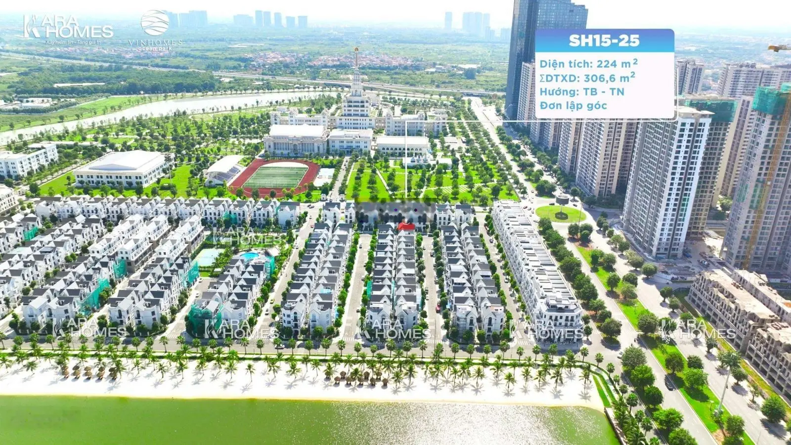 Bán biệt thự đơn lập góc giá tốt nhất tại San Hô 224m2 chỉ 4x tỉ Vinhomes Oceanpark Gia Lâm