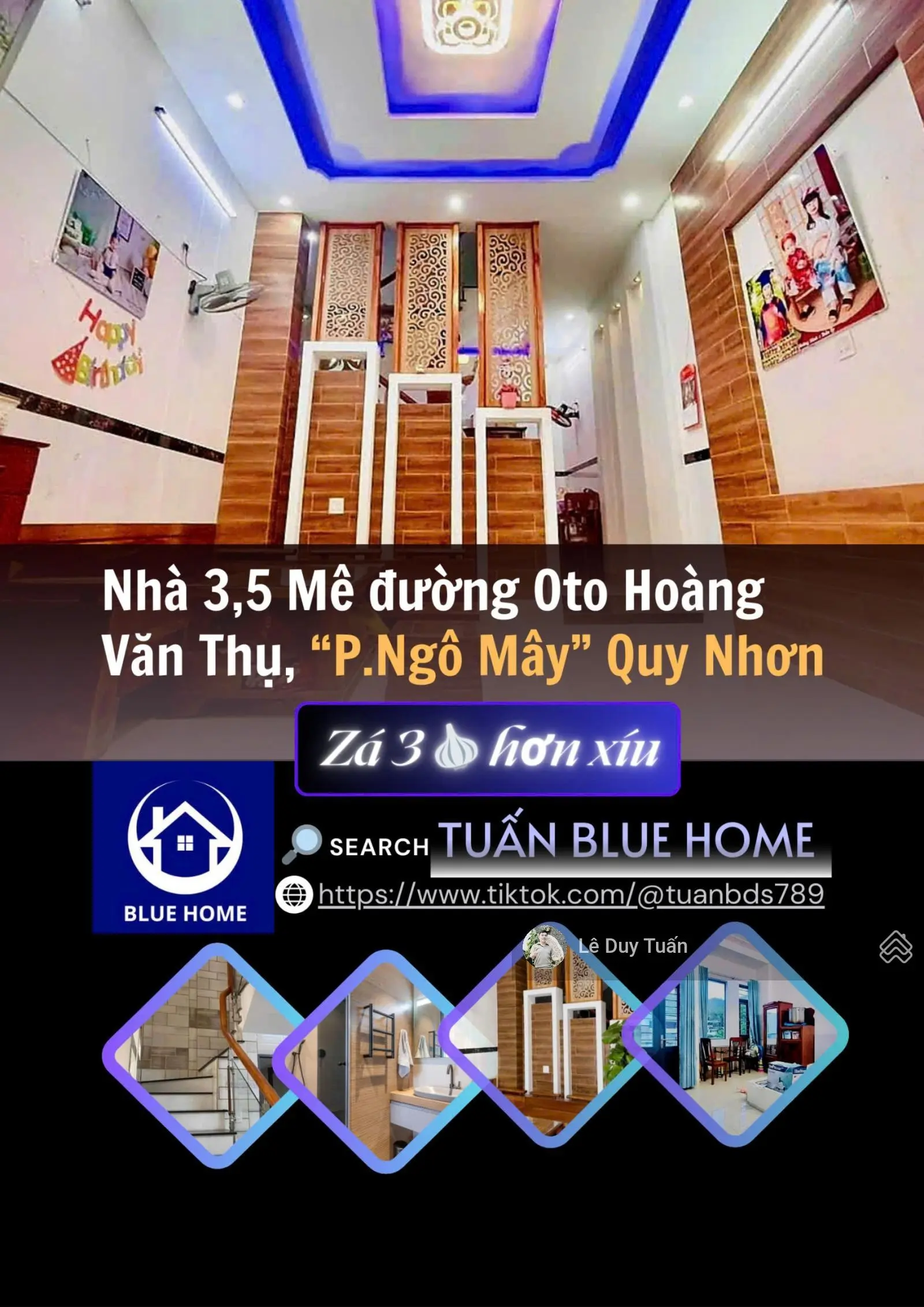 (NGON) Bán Nhà 3,5 Mê Hẻm 2 Ô Tô Hoàng Văn Thụ P. Ngô Mây Quy Nhơn , 40m2, Giá chỉ nhỉnh 3 Tỷ xyz