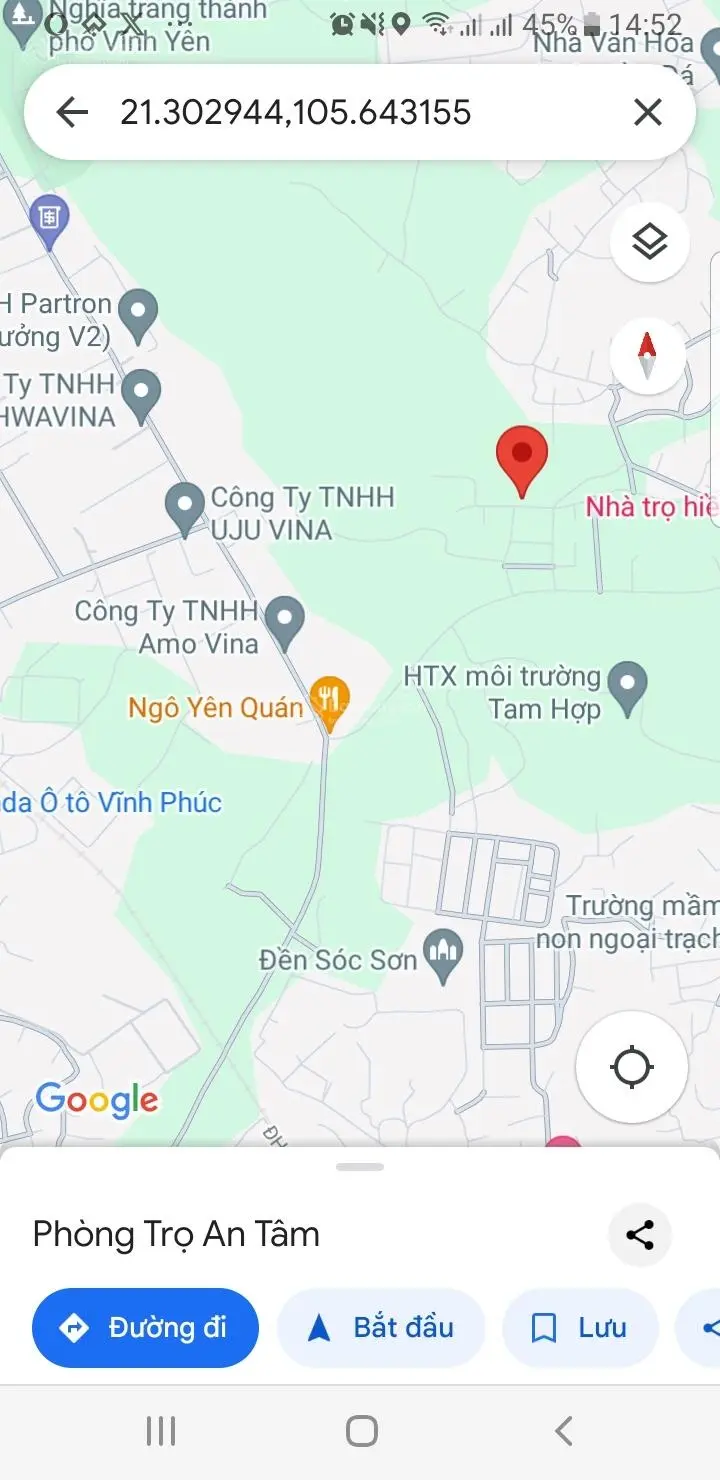 Mặt tiền 10m cách công ty Amo KCN Khai Quang 100m