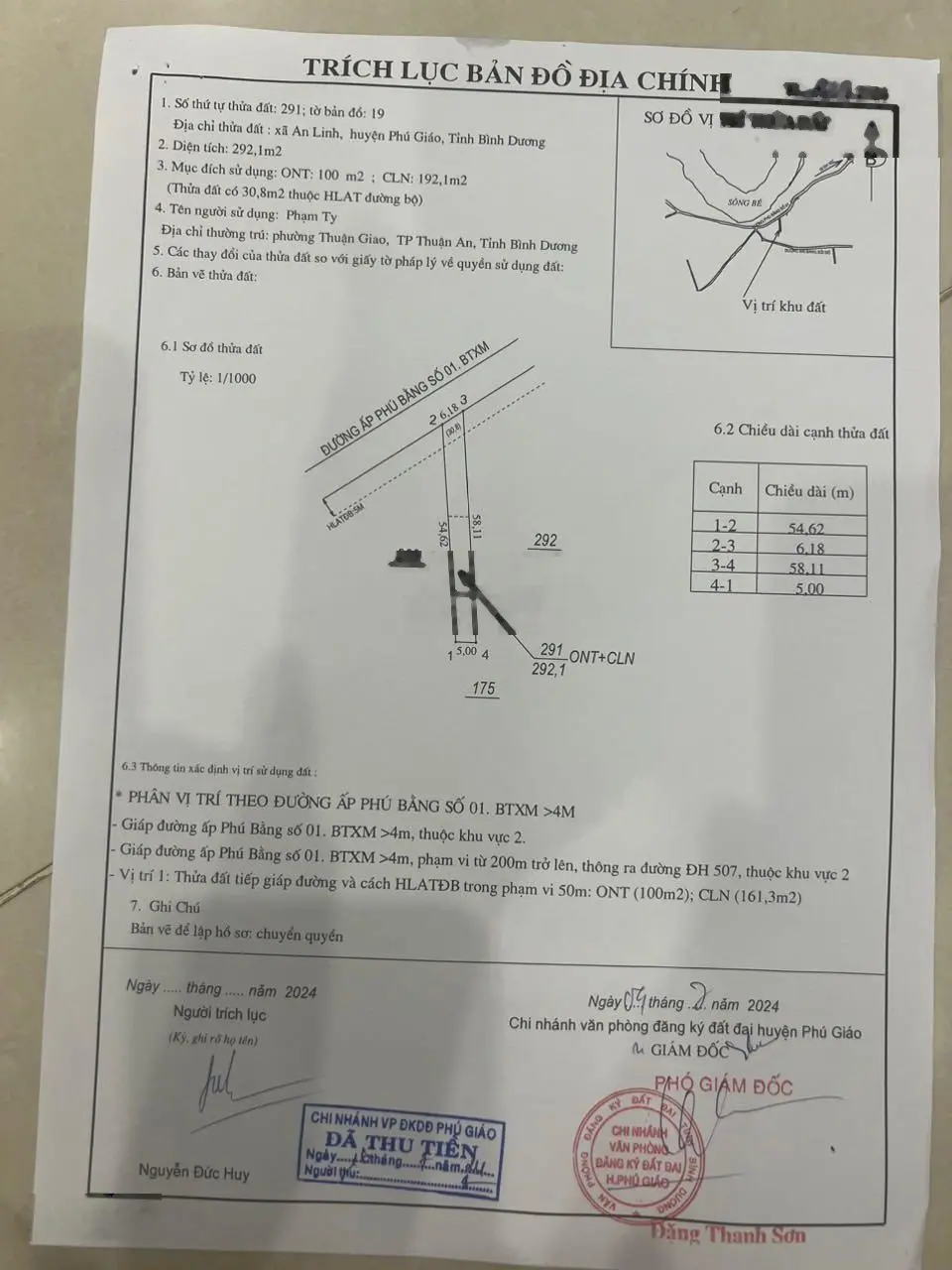 Tôi CC bán 2 lô SR MT Phú Bằng DT 5x58x100TC, đường bê tông thông tứ hướng. LH 0948 379 *** CC