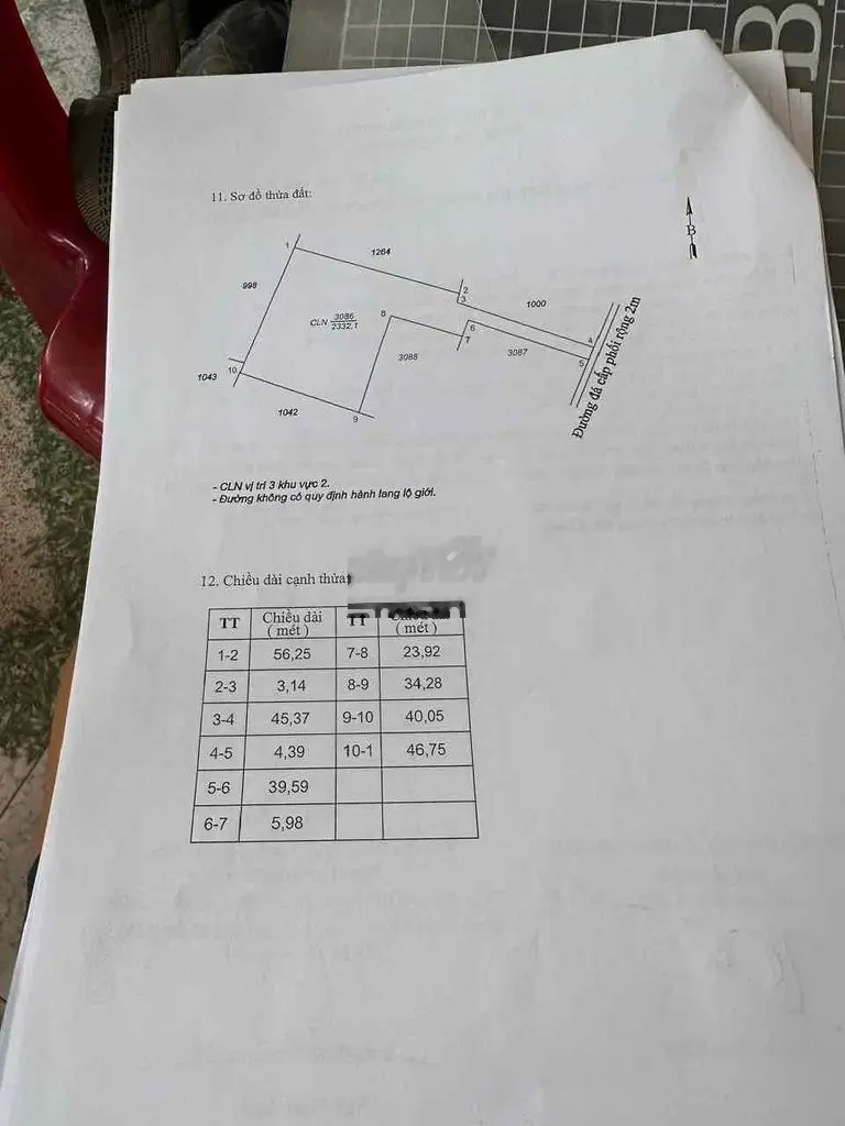 945 Triệu có ngay 2332m vườn cây ăn trái : dừa, bưởi, mít…sẵn ao cá.