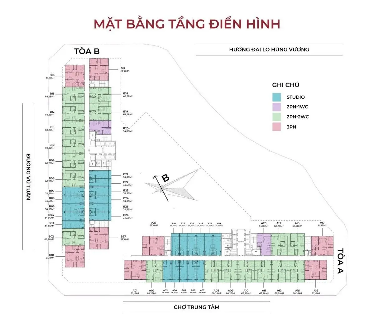 Quỹ căn độc quyền, hướng đẹp giá rẻ. CK 10% cho vay 70% không lãi suất. Chỉ từ 30tr/m2