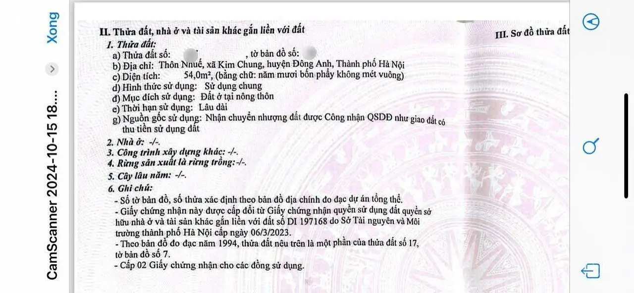 E mình cần bán 54m2 đường oto tránh ngõ thông giá 4,2 tỉ vị trí sát trường cấp 2 Kim Chung ĐA - HN