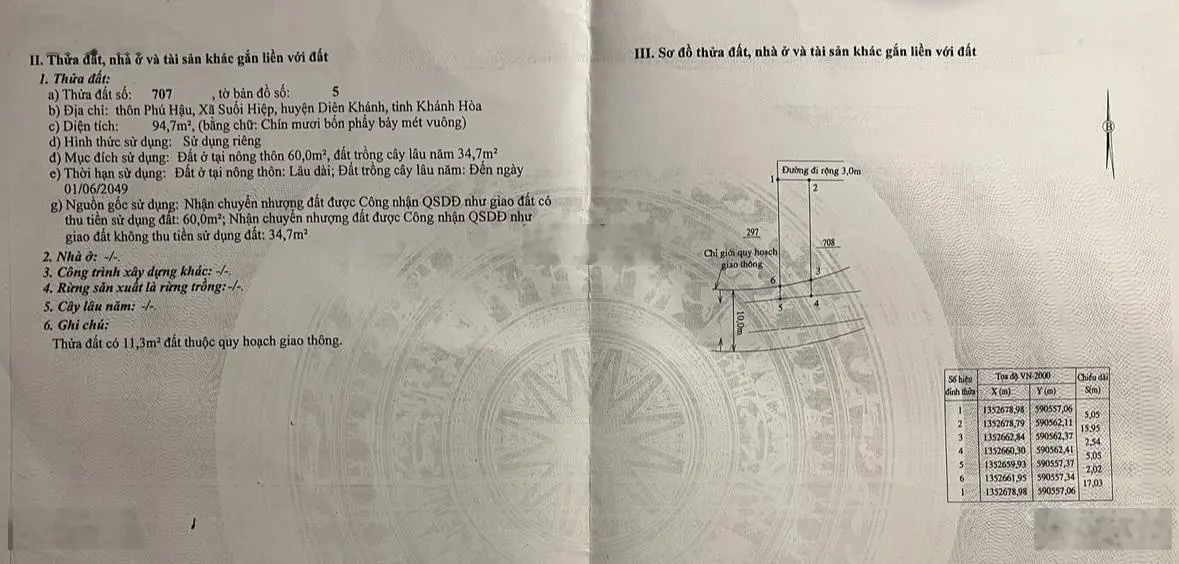 BÁN ĐẤT 2 MẶT TIỀN THÔN PHÚ HẬU, XÃ SUỐI HIỆP (gần trạm y tế Suối Hiệp, đường ô tô 8m thông ra QL1A