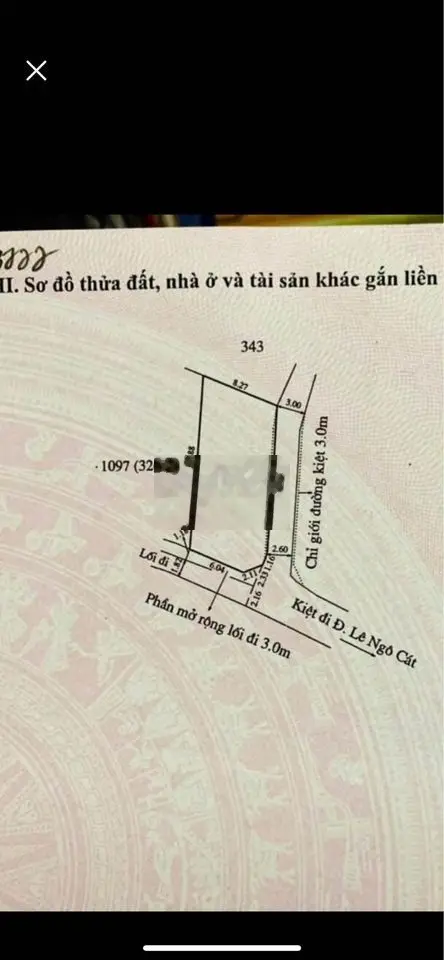 Bán đất 2 mặt tiền kiệt 108 Lê Ngô Cát, Thủy Xuân, TP Huế