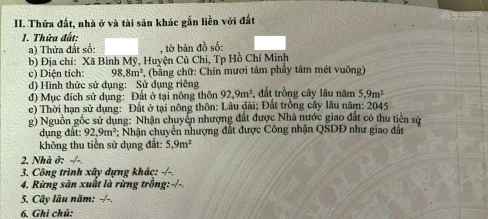 Chính chủ bán đất thổ cư đường Huỳnh Thị Dần, bình Mỹ, Củ Chi - 99m2 giá 1,7 tỷ - Sổ hồng riêng