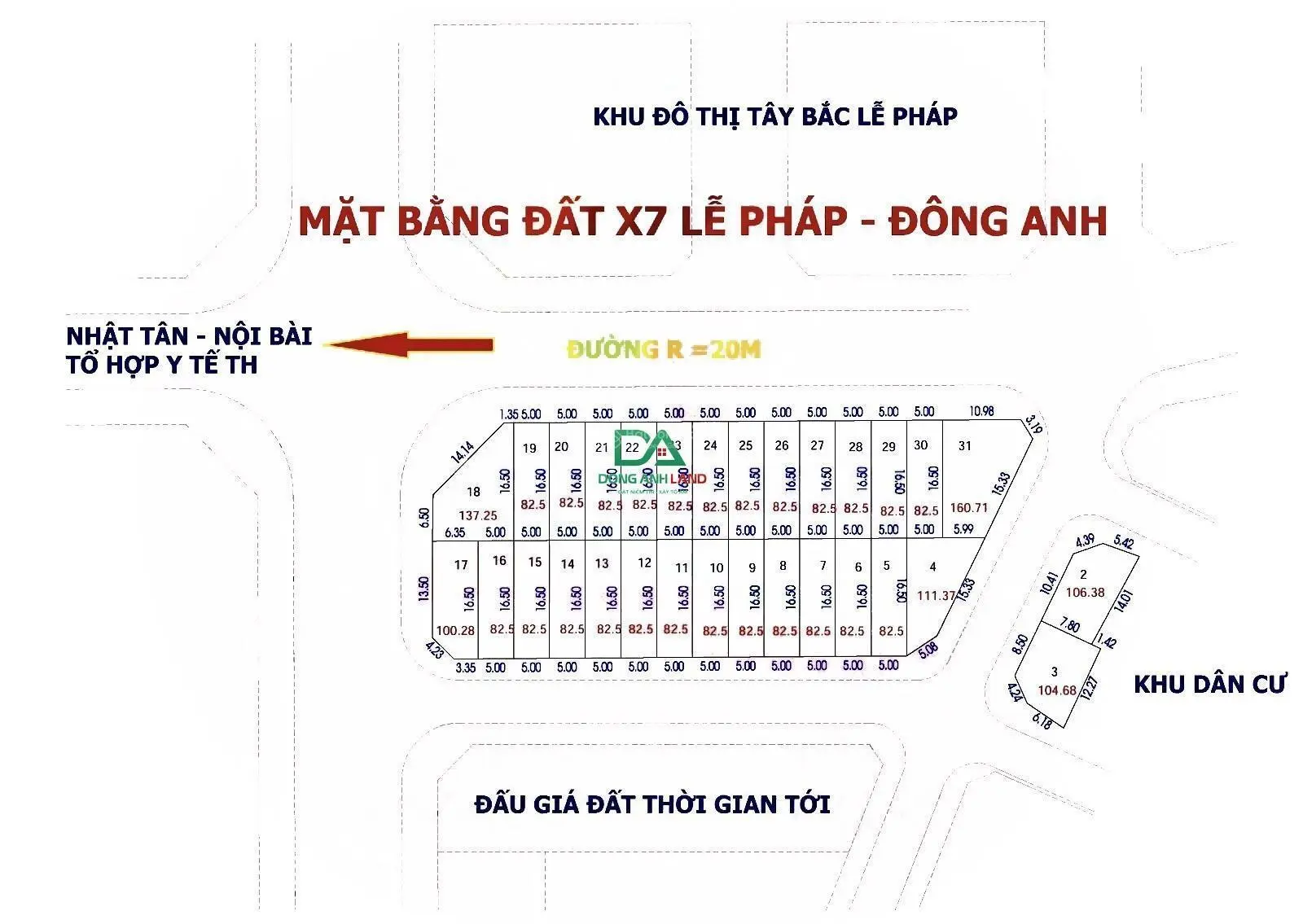 Bán đất đấu giá Lễ Pháp, Tiên Dương, Đông Anh gần công viên Kim Quy