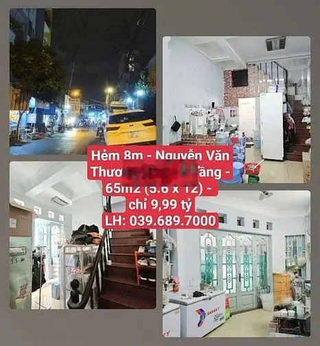 Hẻm 8m - Nguyễn Văn Thương (D1) - 4 Tầng 65m2 (5.6 x 12) - chỉ 9,x tỷ