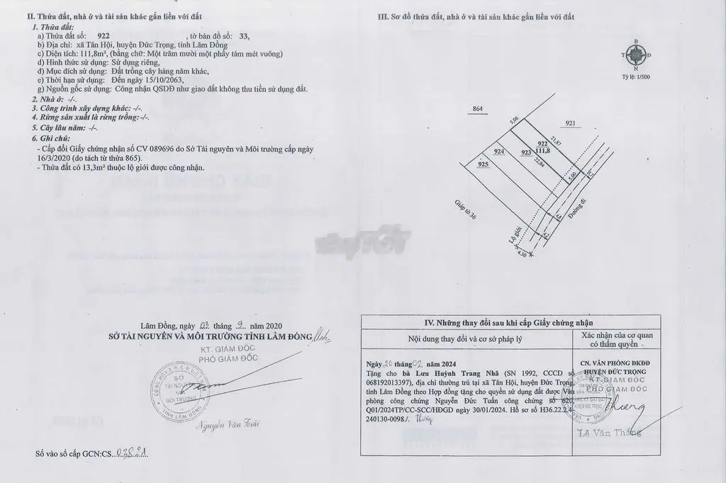 Tân Hội 10m Sổ riêng , cách DT 724 40m.