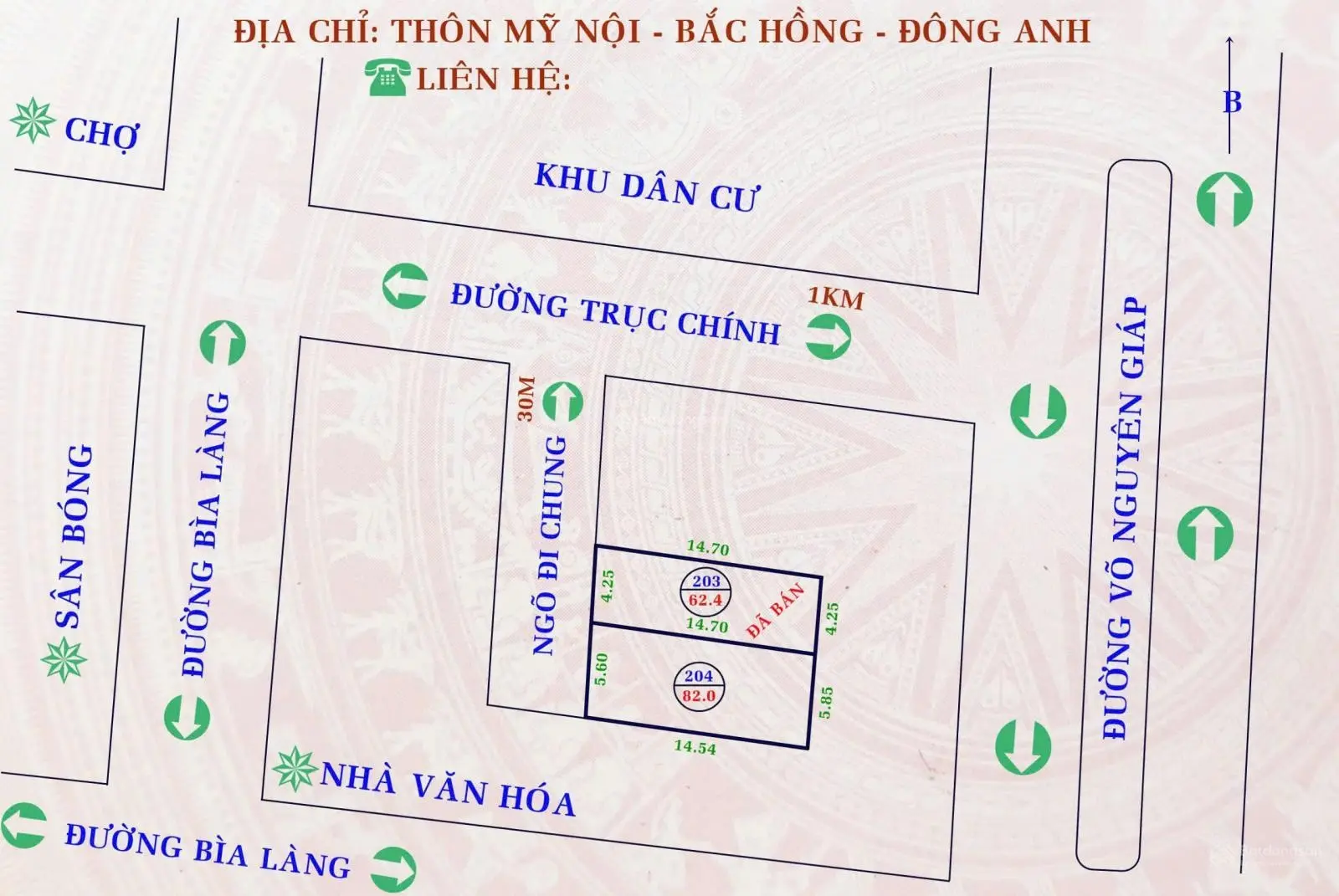 Bán 82m2 đất Bắc Hồng, Đông Anh, cách trục chính 10m, ô tô vào đất