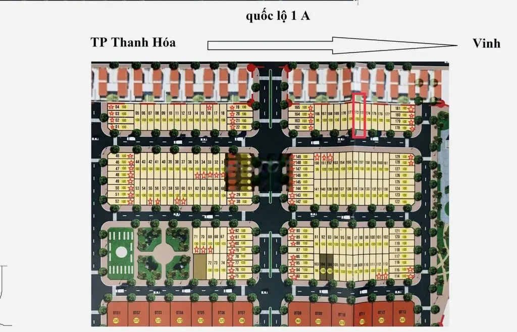 Bán lô 172 MB80 kdt Quảng Tân QUẢNG XƯƠNG quốc lộ 1A CẠNH KCN 65ha